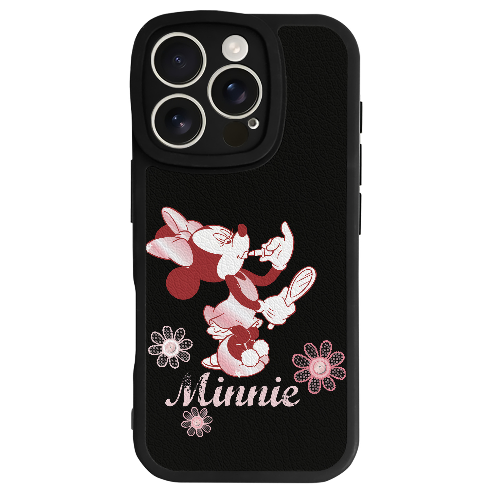 （画像用） ミッキーマウス Mickey Mouse 【iPhone 16シリーズ対応】シリコンスマホケース（レザー調） 材質：シリコン